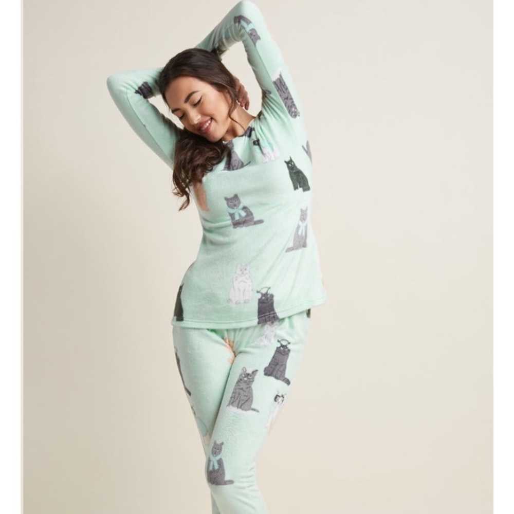 NWT women’s fleece cat pajama set